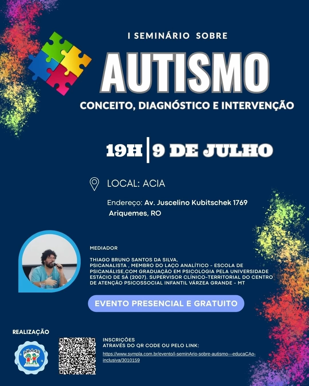 I SEMINÁRIO SOBRE AUTISMO : CONCEITO, DIAGNÓSTICO E INTERVENÇÃO